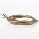 PVC Lampenkabel Elektro-Kabel Stromkabel Rundkabel gold 3-adrig, 3Gx0,75mm&sup2; mit integriertem Stahlseil als Zugentlastung