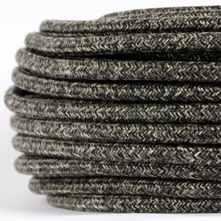 Textilkabel Stoffkabel grau meliert 3-adrig 3x0,75 Gummischlauchleitung 3G 0,75 H03VV-F textilummantelt