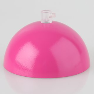 Lampen Baldachin 50x100mm Metall pink mit Zugentlaster Kunststoff transparent