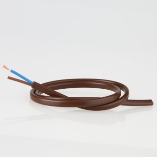 PVC Lampenkabel Elektro-Kabel Stromkabel Flachkabel braun 2-adrig, 2x0,75mm&sup2; H03 VVH-2F