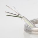 PVC Lampenkabel Elektro-Kabel Stromkabel Rundkabel transparent 3-adrig, 3x0,75mm&sup2; mit integriertem Stahlseil als Zugentlastung