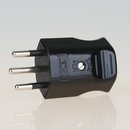 Lampen Schutzkontakt-Stecker schwarz f&uuml;r die Schweiz 3-polig 10A/250V